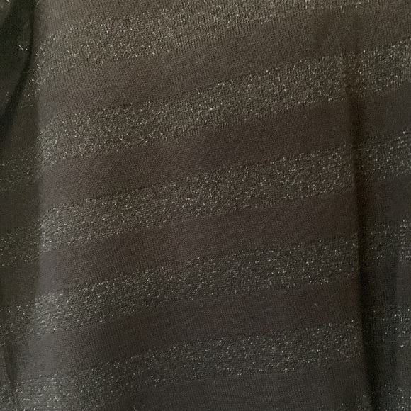 Black Cardigan with Soft Metallic Silver Stripes Great to Wear Dressy Or Casual - Picture 5 of 8
